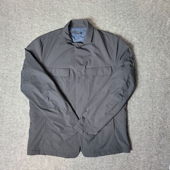 Theory Sango Men's Coach Size L Full Snap Black Insulate Jacket Rare - Picture 1 of 12